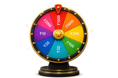 Spin-to-win prize wheel with rupee reward segments